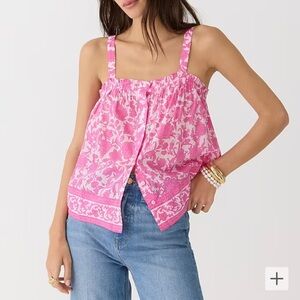 J. Crew Button Front Tank! Rosebud Floral